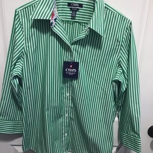 Chaps Ladies Button front cotton blouse NWT
